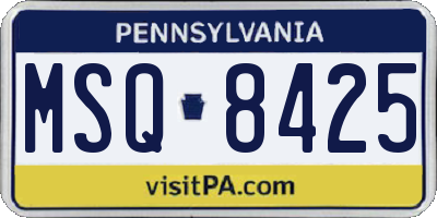 PA license plate MSQ8425