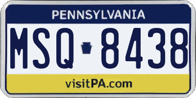 PA license plate MSQ8438