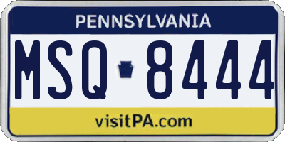 PA license plate MSQ8444