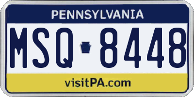 PA license plate MSQ8448