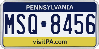 PA license plate MSQ8456
