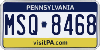 PA license plate MSQ8468