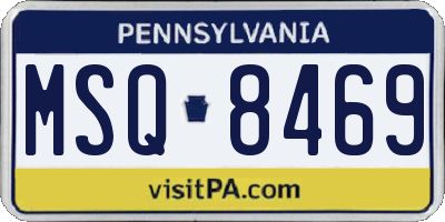 PA license plate MSQ8469