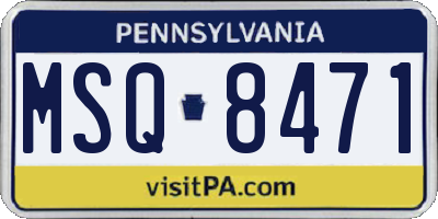PA license plate MSQ8471