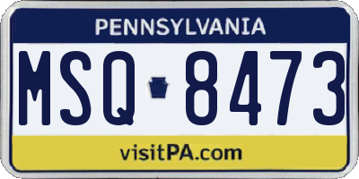 PA license plate MSQ8473