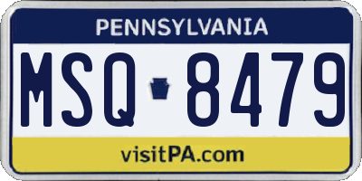 PA license plate MSQ8479