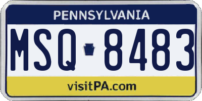 PA license plate MSQ8483