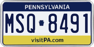 PA license plate MSQ8491