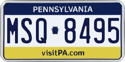 PA license plate MSQ8495