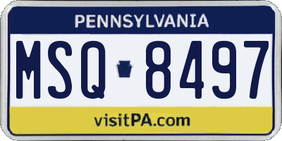 PA license plate MSQ8497
