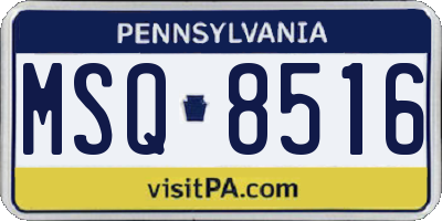 PA license plate MSQ8516