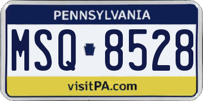 PA license plate MSQ8528