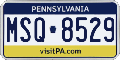 PA license plate MSQ8529