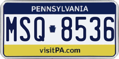 PA license plate MSQ8536