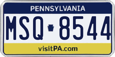 PA license plate MSQ8544