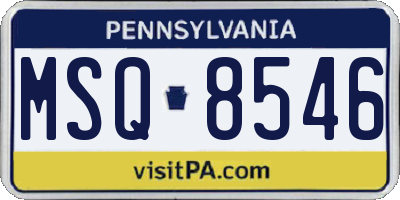 PA license plate MSQ8546