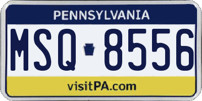 PA license plate MSQ8556