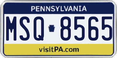 PA license plate MSQ8565