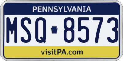 PA license plate MSQ8573