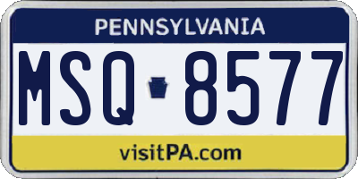 PA license plate MSQ8577