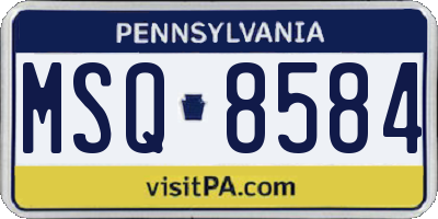PA license plate MSQ8584