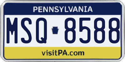 PA license plate MSQ8588