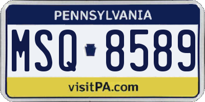 PA license plate MSQ8589