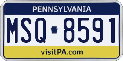 PA license plate MSQ8591