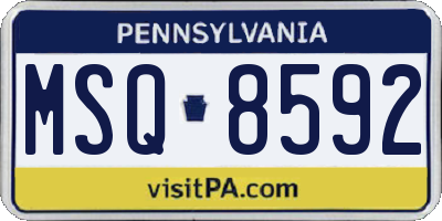 PA license plate MSQ8592