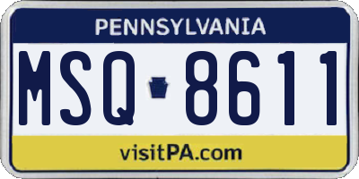 PA license plate MSQ8611