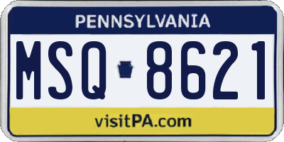PA license plate MSQ8621