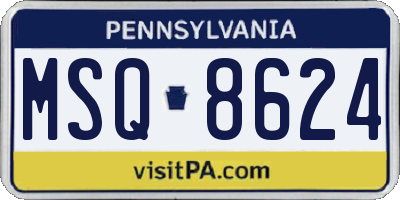 PA license plate MSQ8624