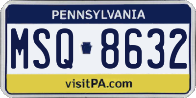 PA license plate MSQ8632