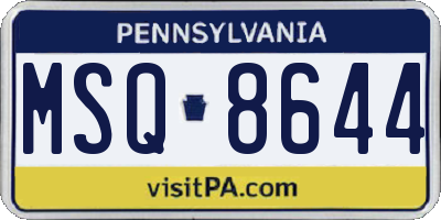 PA license plate MSQ8644