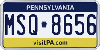 PA license plate MSQ8656