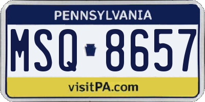 PA license plate MSQ8657