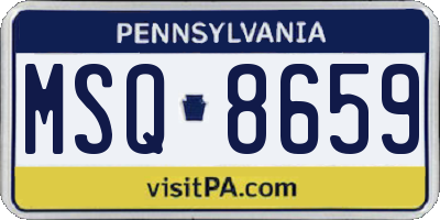 PA license plate MSQ8659