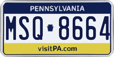 PA license plate MSQ8664