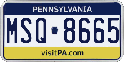 PA license plate MSQ8665