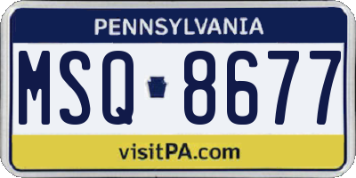PA license plate MSQ8677