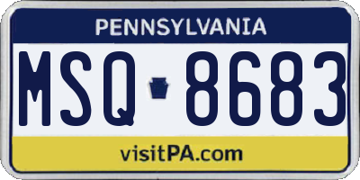 PA license plate MSQ8683
