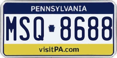 PA license plate MSQ8688