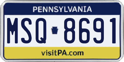 PA license plate MSQ8691