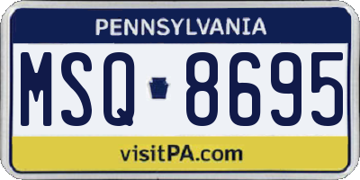 PA license plate MSQ8695