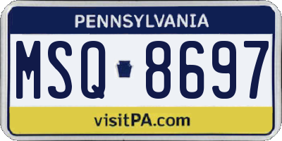 PA license plate MSQ8697