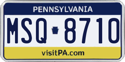 PA license plate MSQ8710