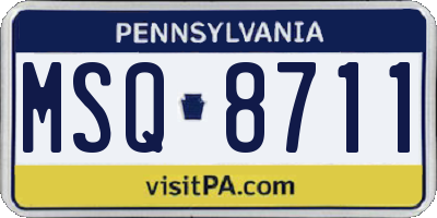 PA license plate MSQ8711