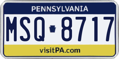 PA license plate MSQ8717