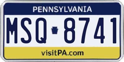 PA license plate MSQ8741
