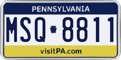 PA license plate MSQ8811